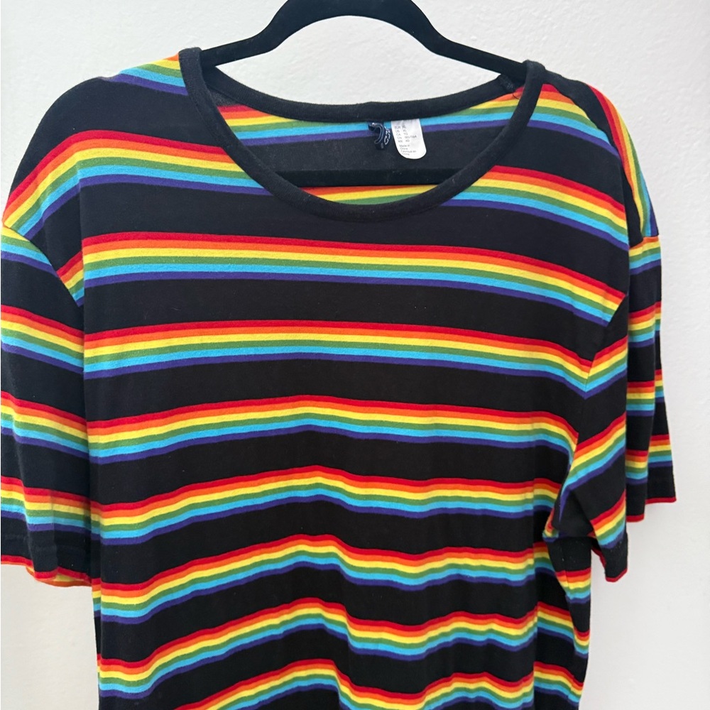 H&M Vibrant Rainbow Striped Tee